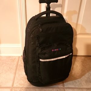 Rolling backpack. World NY Argyle black.  20 inch
